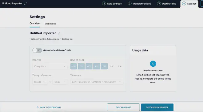 Coupler.io, programar ejecuciones/actualizaciones