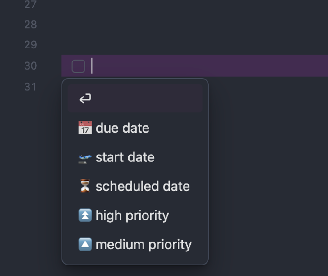 Plugin tasks, editor dentro de notas